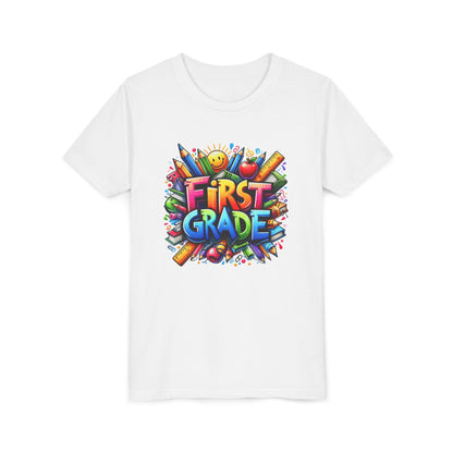 First Grade Kids Tee — Colorful Back-to-School Shirt for Boys & Girls
