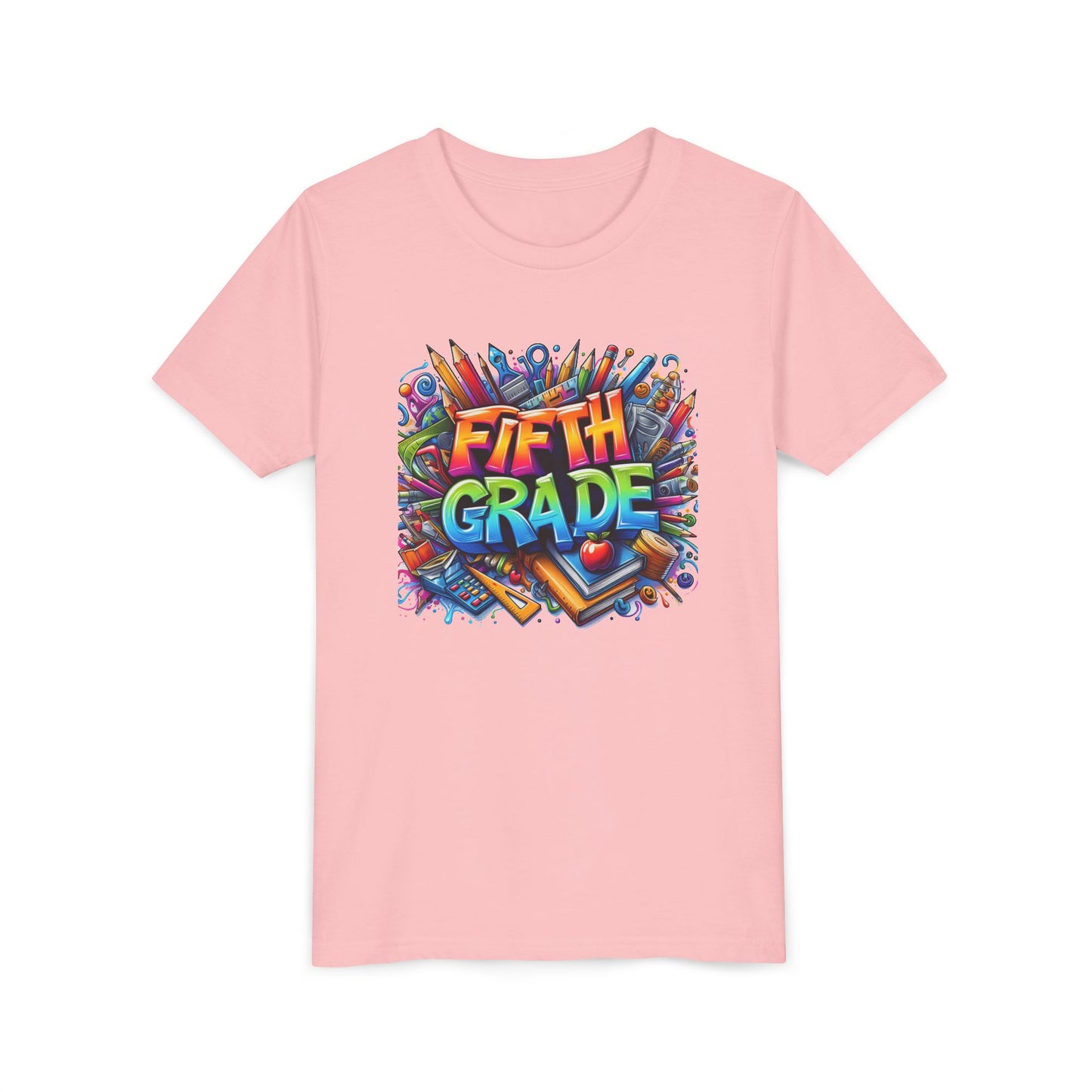 Fifth Grade Kid's Tee - Colorful School Supplies Back to School T-Shirt