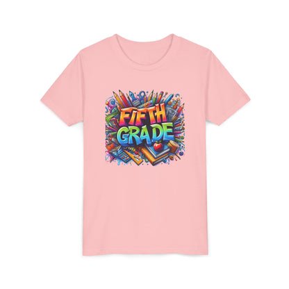 Fifth Grade Kid's Tee - Colorful School Supplies Back to School T-Shirt