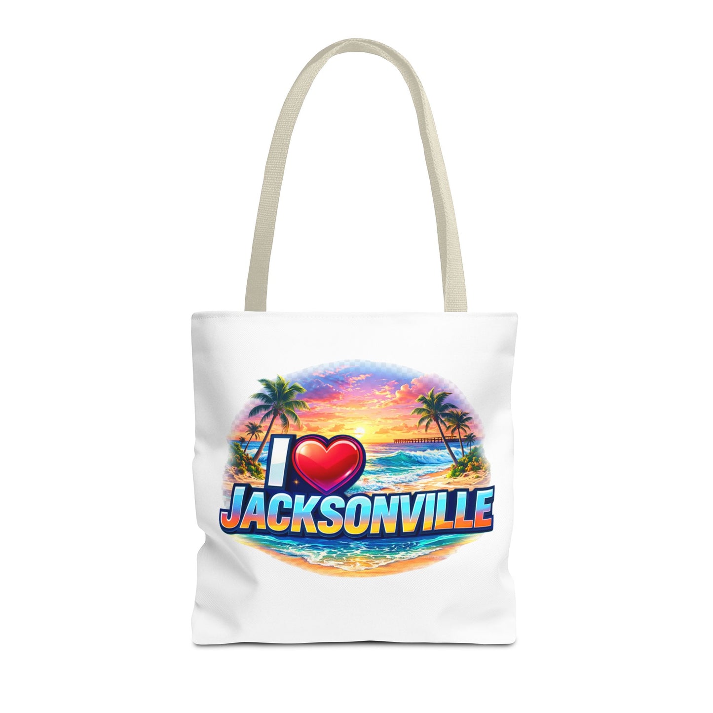 Jacksonville Beach Tote Bag – I  Jacksonville Sunset Graphic