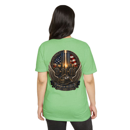 9/11 Memorial T-Shirt — In Memory of the Lives Lost Patriotic Firefighter Tribute