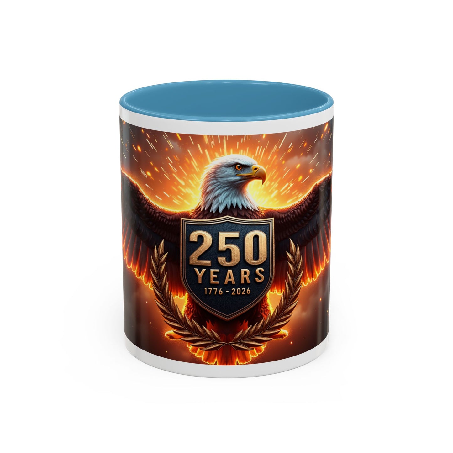 250 Years Eagle Coffee Mug — Patriotic Anniversary Ceramic Accent Mug (11/15oz)