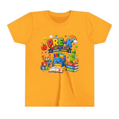 Pre-K Ready To Learn Kids T-Shirt — Colorful Preschool Back-to-School Tee