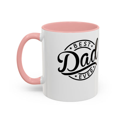 Best Dad Ever Accent Coffee Mug — Black Handle & Inner Rim, Father's Day Gift (11oz & 15oz)