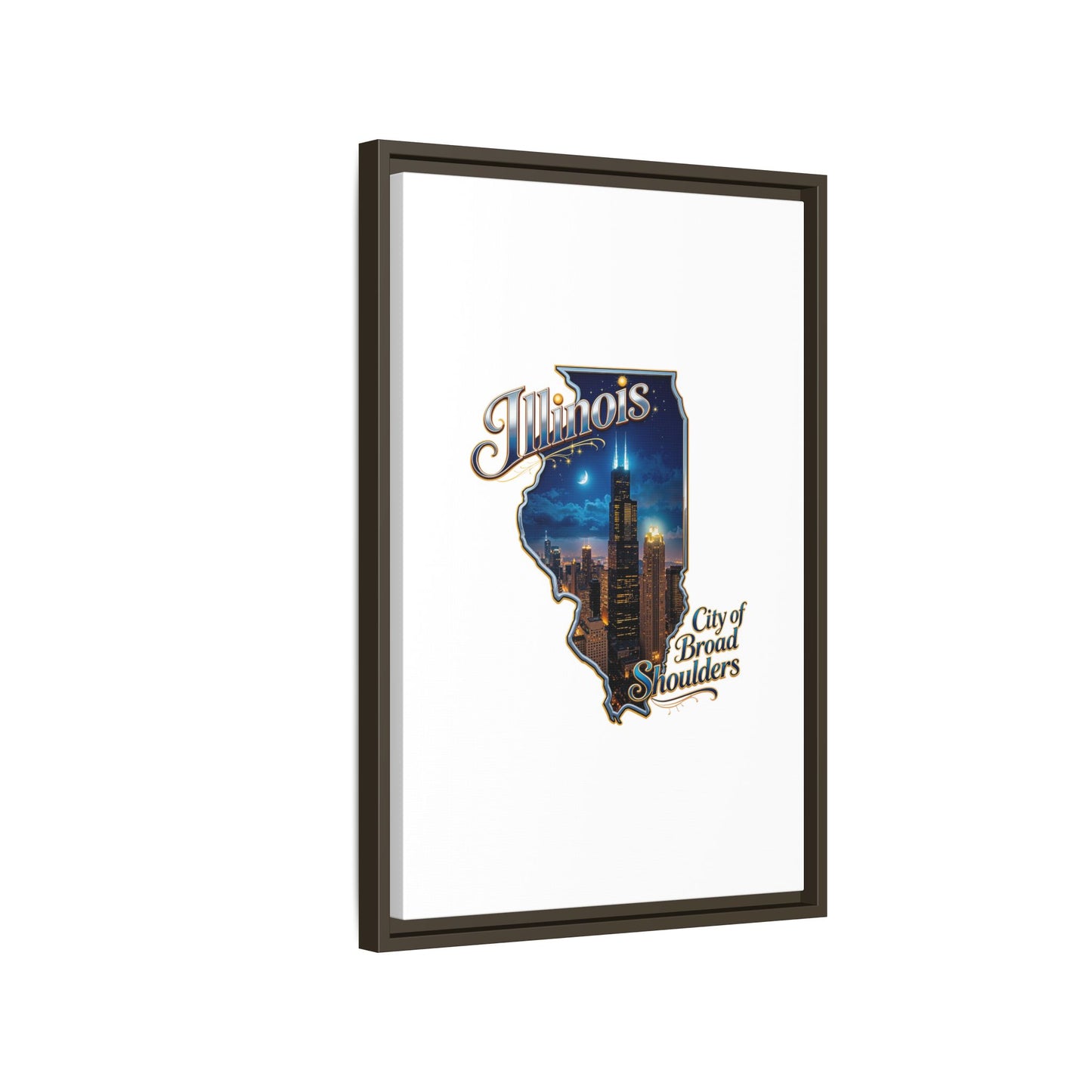 Illinois City of Broad Shoulders Matte Canvas Framed Wall Art