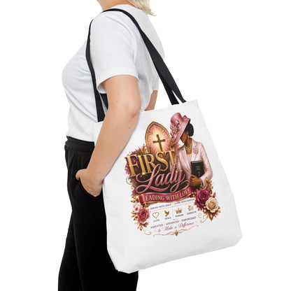 First Lady Tote Bag — Faithful Church Lady Floral Churchgoing Purse