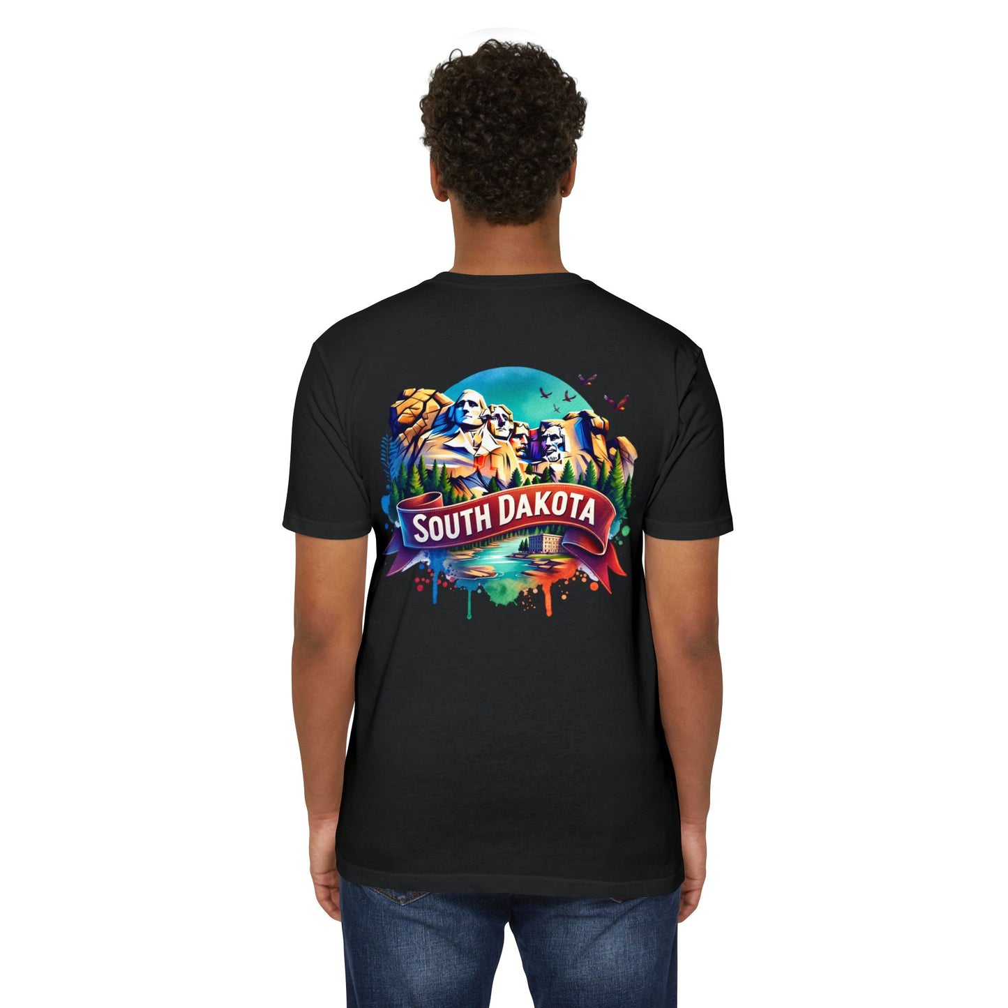 South Dakota Mount Rushmore T-Shirt — Retro Watercolor State Souvenir