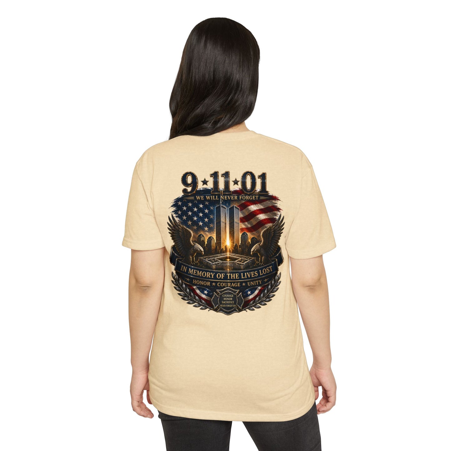 9/11 Memorial T-Shirt – "We Will Never Forget" Tribute Tee