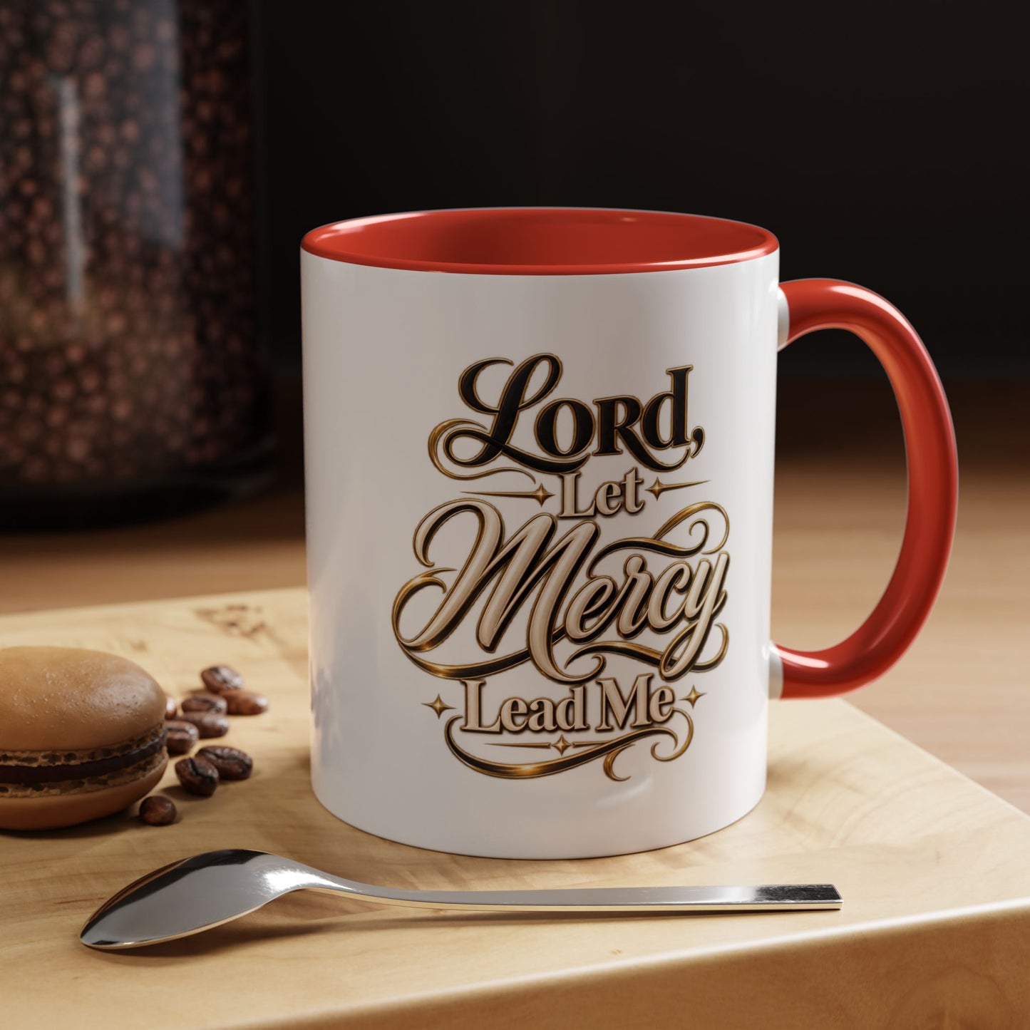 Lord, Let Mercy Lead Me Accent Coffee Mug — Inspirational Christian Scripture 11/15oz