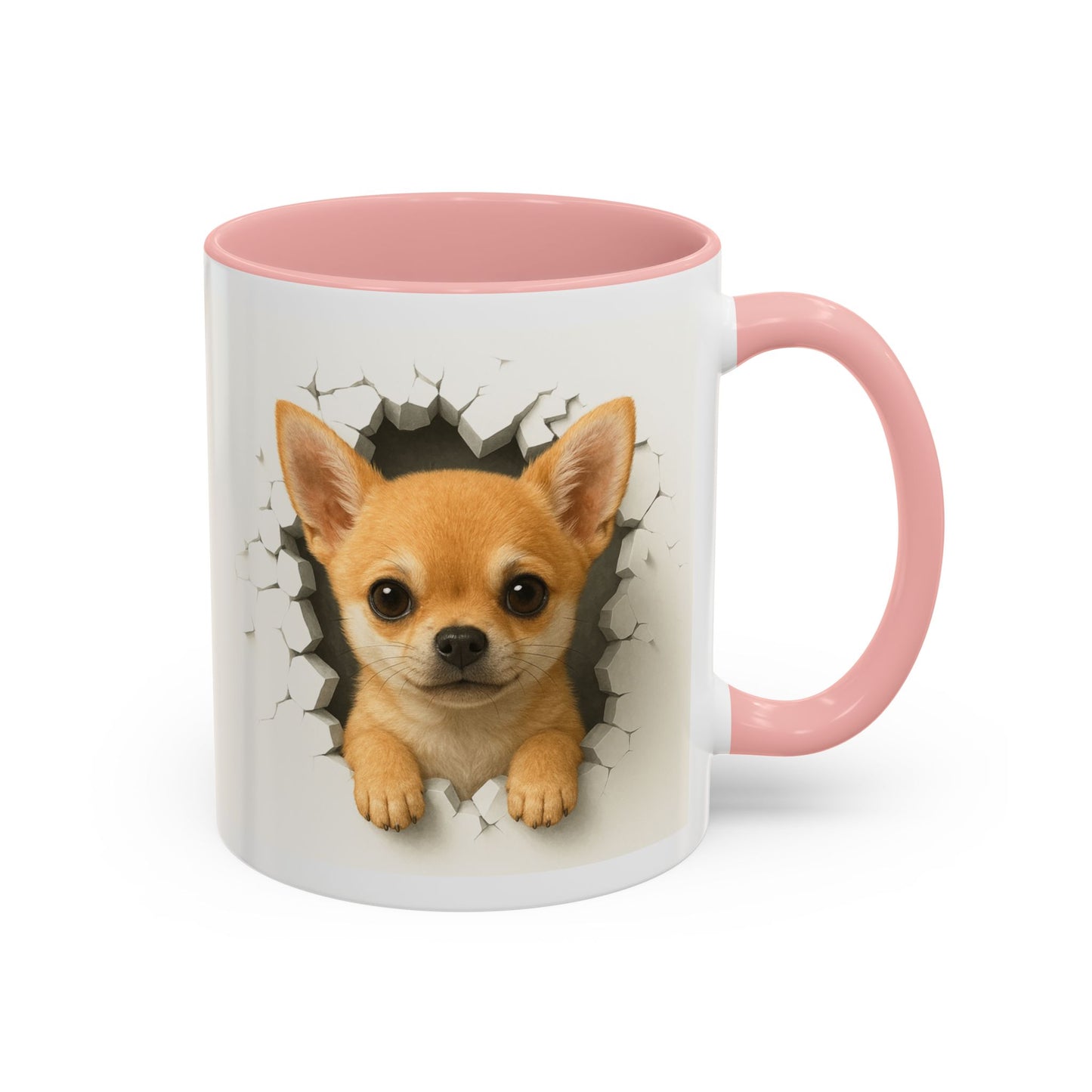 Chihuahua Peek-A-Boo Accent Coffee Mug – Cute Dog Lover Gift (11/15 oz)