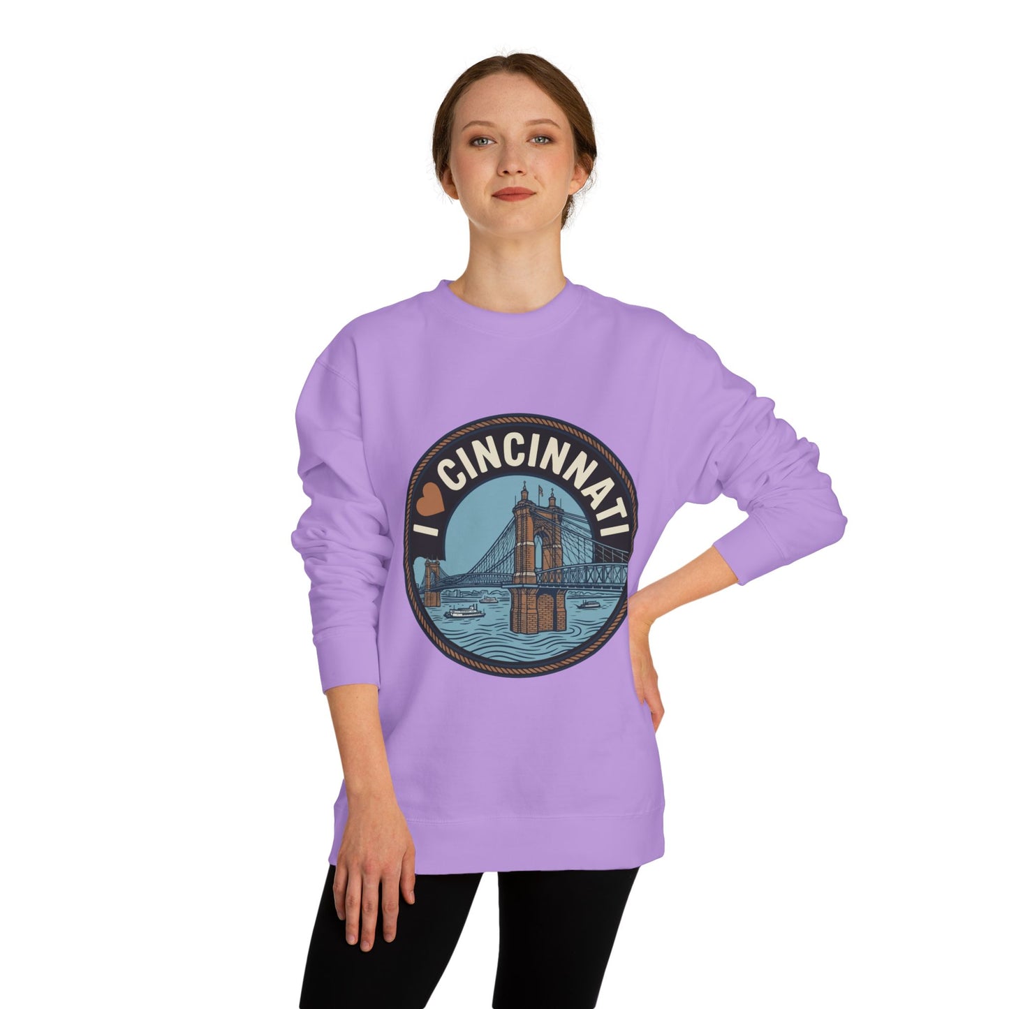 Cincinnati Bridge Crewneck Sweatshirt — I  Cincinnati Graphic