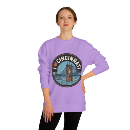 Cincinnati Bridge Crewneck Sweatshirt — I  Cincinnati Graphic