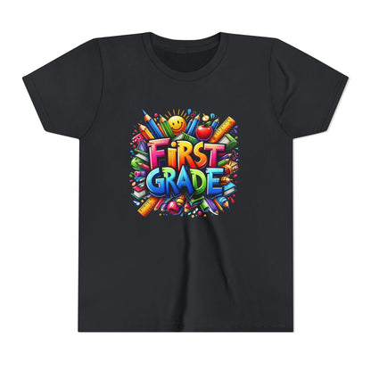 First Grade Kids Tee — Colorful Back-to-School Shirt for Boys & Girls