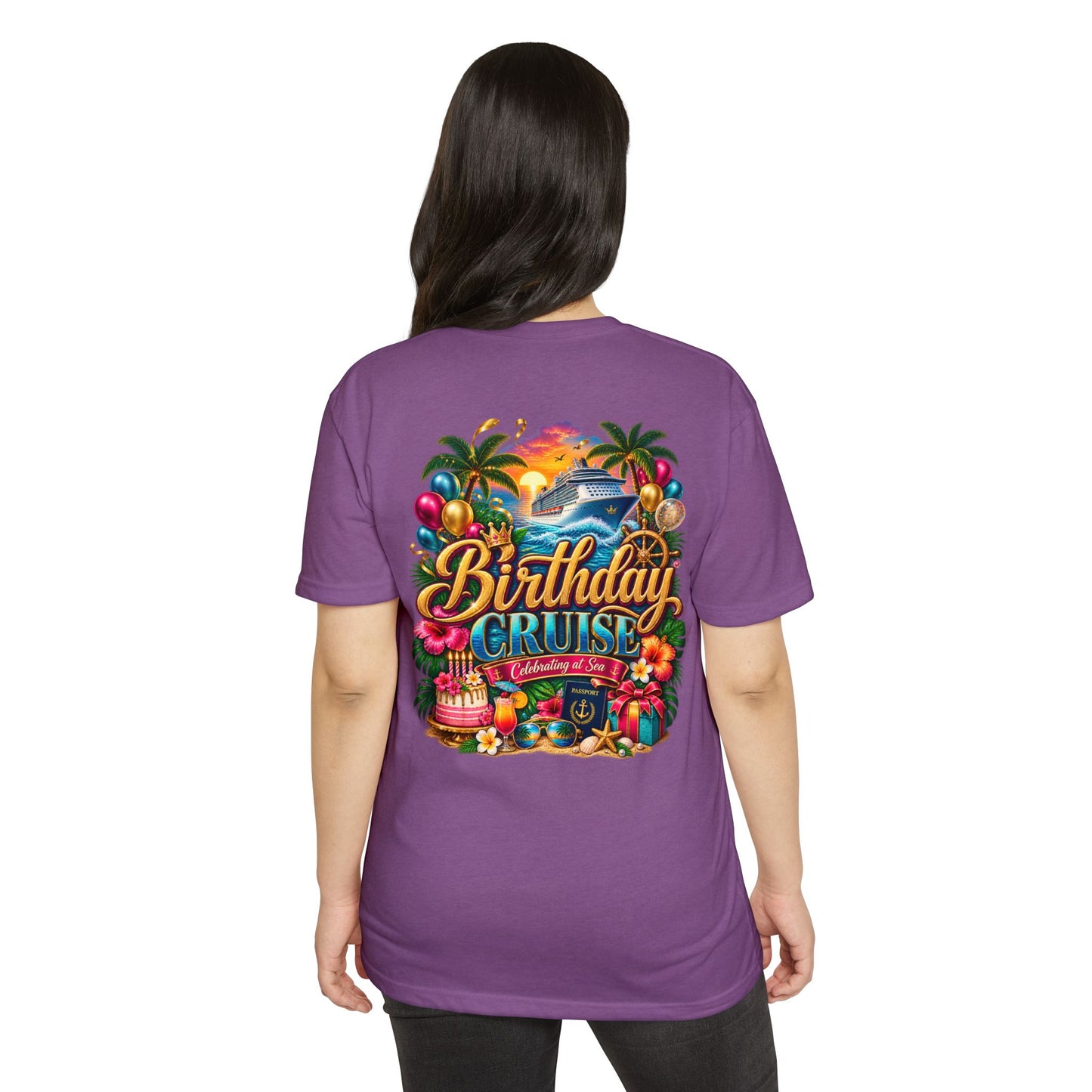 Birthday Cruise T-Shirt — Tropical Celebration Tee with Cruise Ship Design