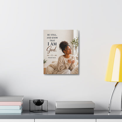 Stretched Canvas - "Be Still and Know That I Am God" Psalm 46:10 Inspirational Wall Art