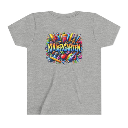 Kindergarten Colorful School Supplies Youth Tee — Back-to-School Kids T-Shirt