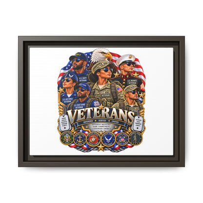 Veterans Tribute Matte Canvas Framed Wall Art