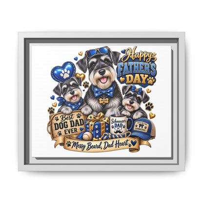 Happy Father's Day Schnauzer Canvas – Best Dog Dad Ever Framed Wall Art