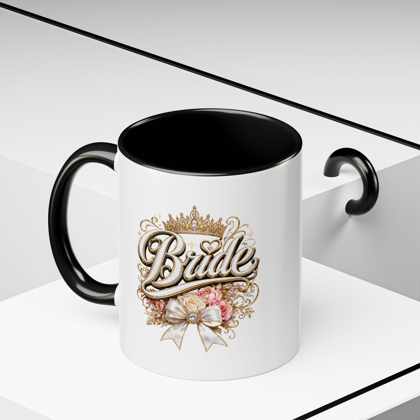 Bride Accent Coffee Mug — Floral Crown Bridal Gift (11/15oz)