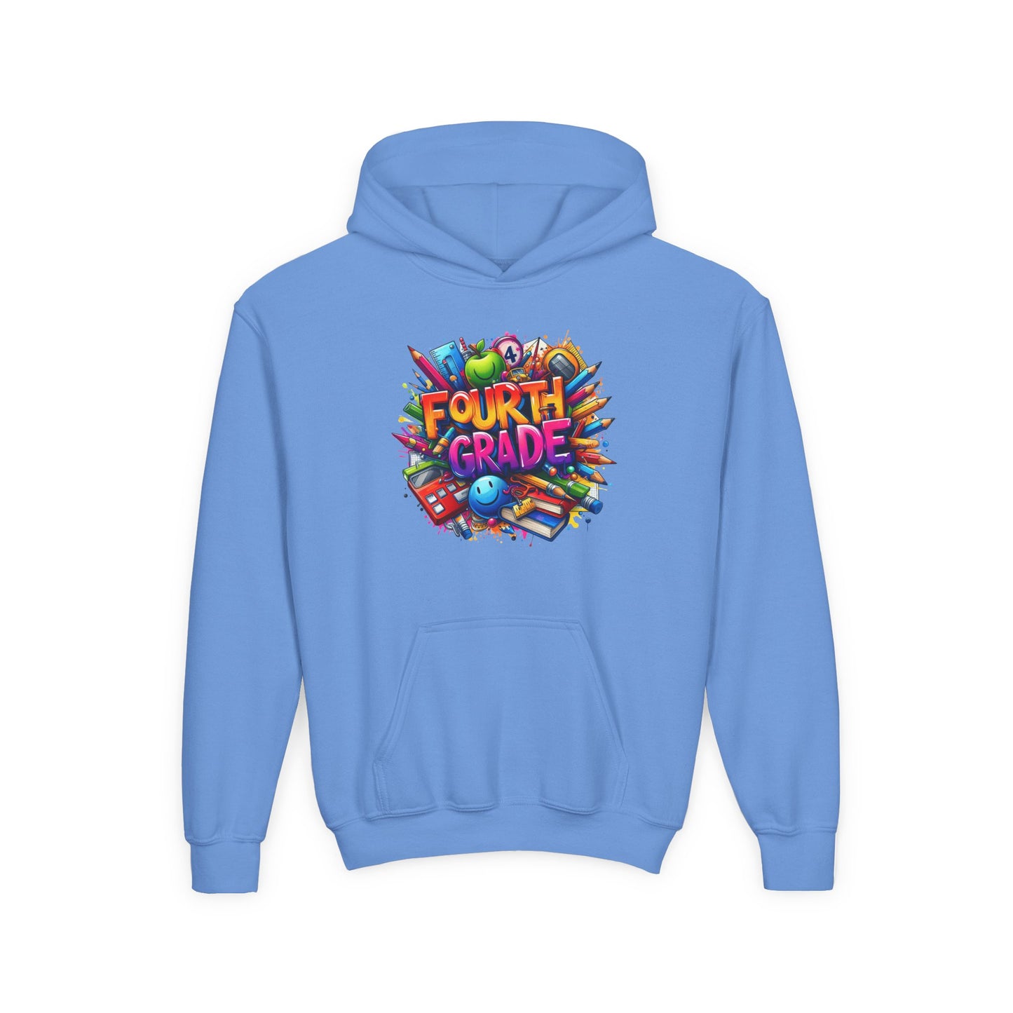 Fourth Grade Youth Hoodie — Colorful Back-to-School Kids Sweatshirt