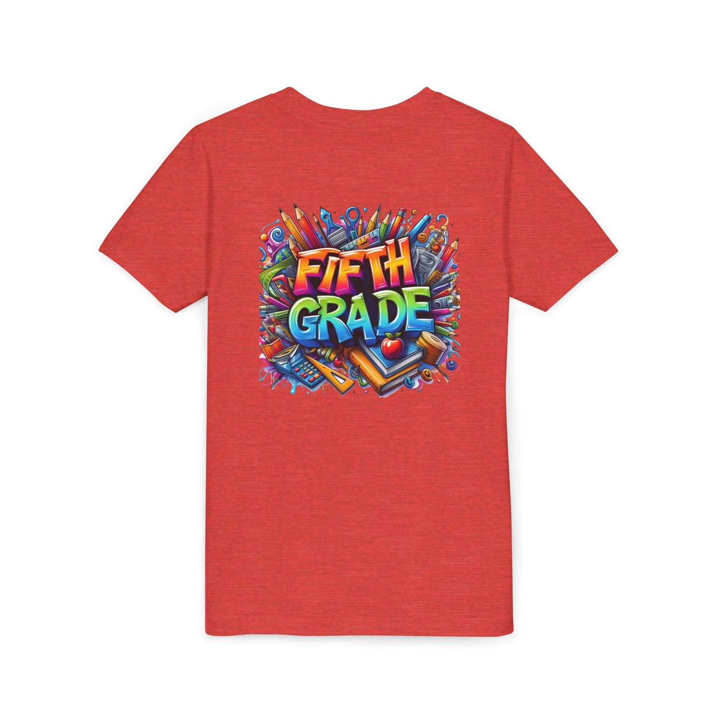 Fifth Grade Kid's Tee - Colorful School Supplies Back to School T-Shirt