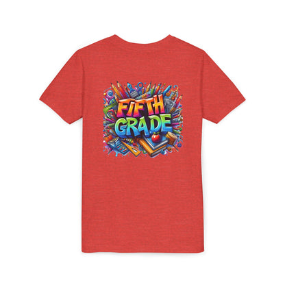 Fifth Grade Kid's Tee - Colorful School Supplies Back to School T-Shirt