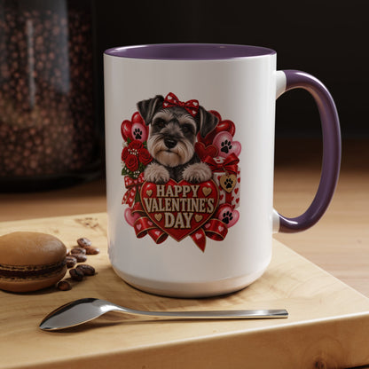 Valentine’s Day Dog Coffee Mug — "Happy Valentine’s Day" Accent Mug