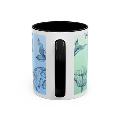 Mother's Heart Floral Accent Coffee Mug — "A Mother's Heart Never Fades"
