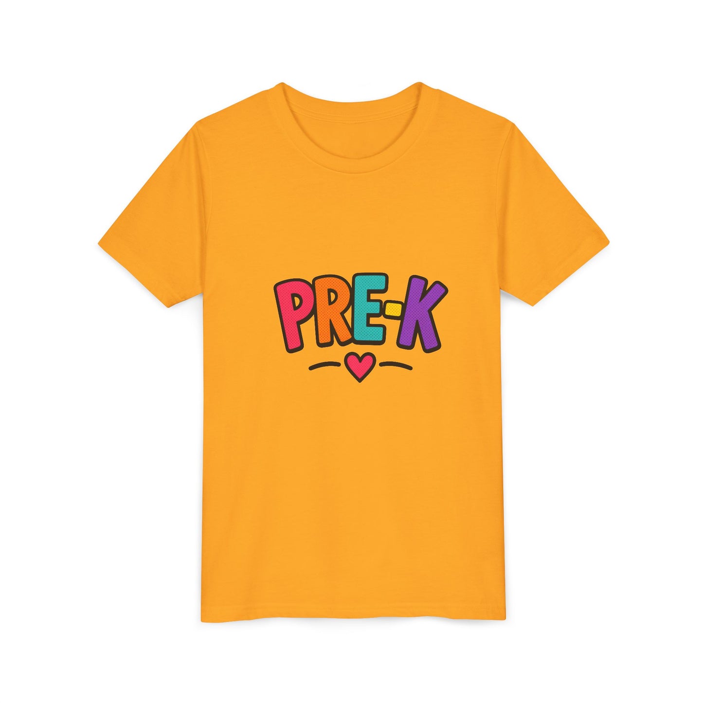 Pre-K Kids Tee — Colorful Heart Preschool Shirt for Boys & Girls
