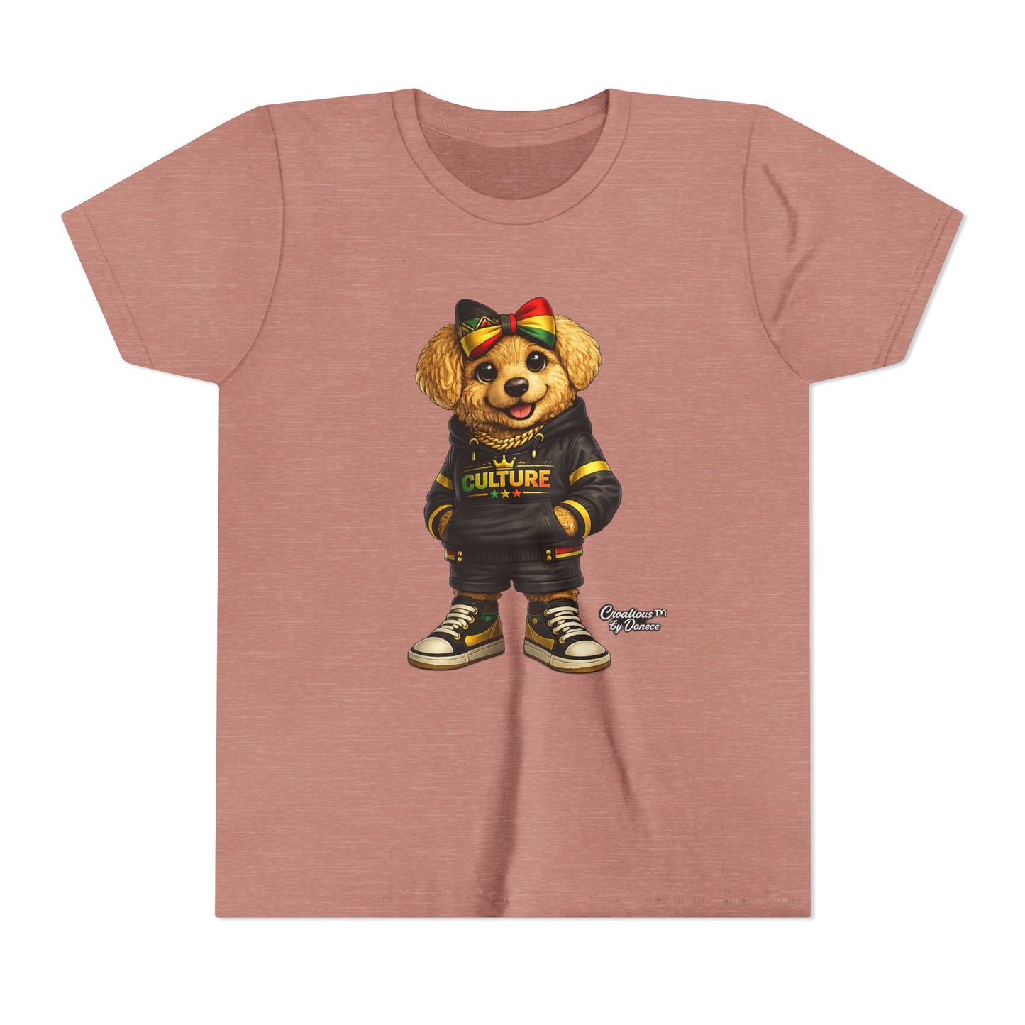 Youth Tee — Cute Rasta Bear "Culture" Graphic Kids T-Shirt