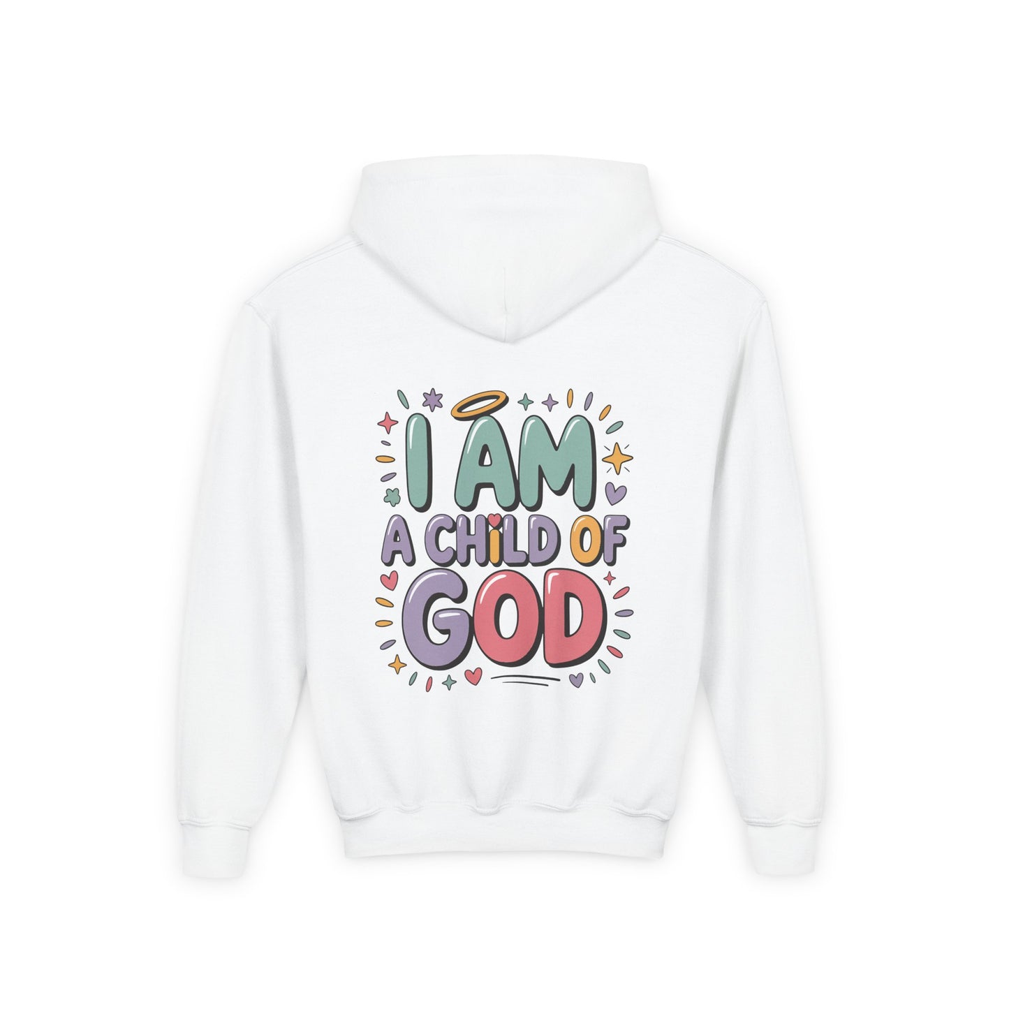 Youth Hoodie — "I Am a Child of God" Inspirational Kids Hooded Sweatshirt