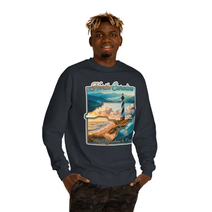 North Carolina Lighthouse Sweatshirt — From Mountains to Coast Scenic Crewneck
