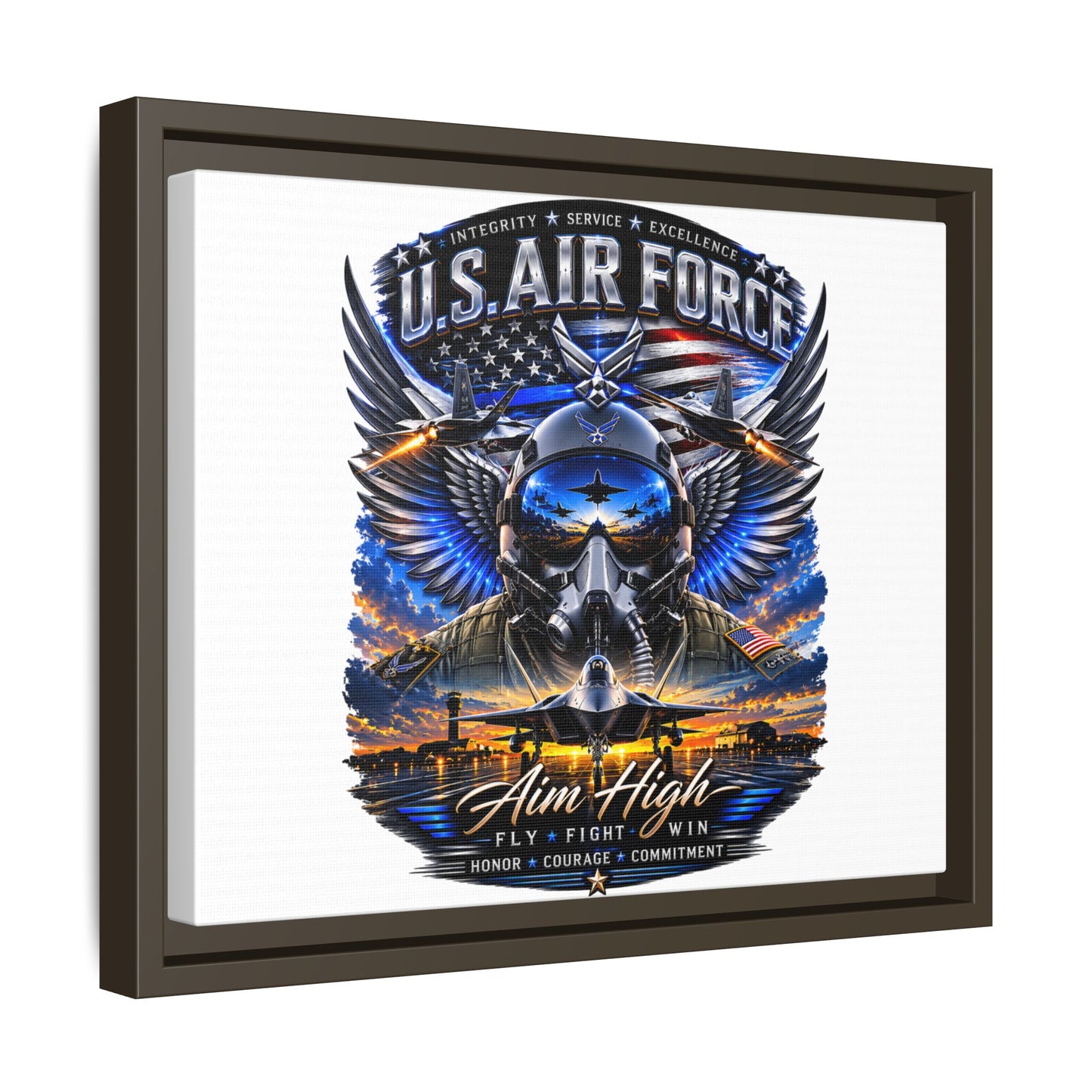 U.S. Air Force 'Aim High' Framed Canvas Print