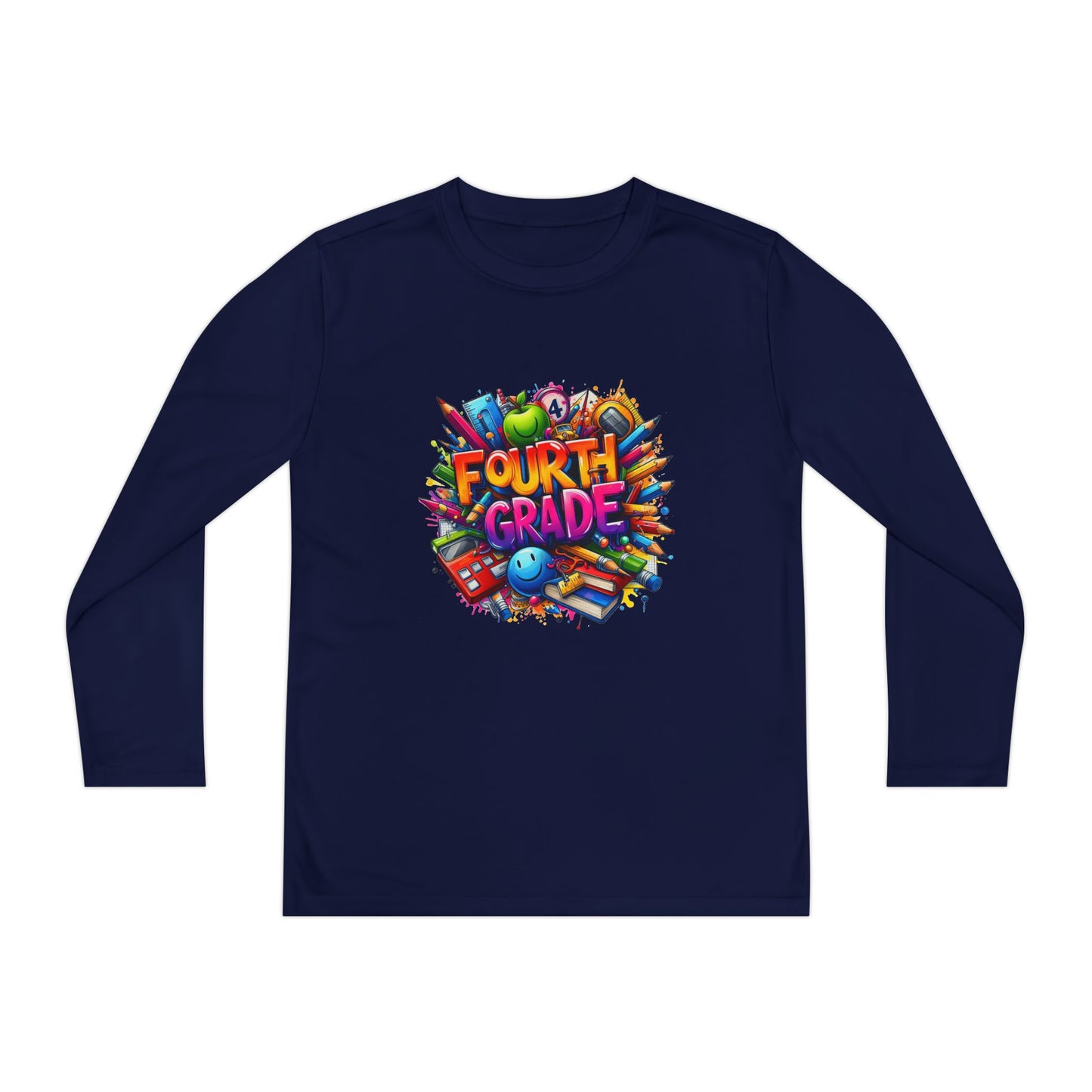 Fourth Grade Long Sleeve Tee — Colorful School Kids Shirt