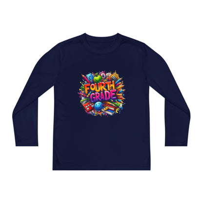 Fourth Grade Long Sleeve Tee — Colorful School Kids Shirt