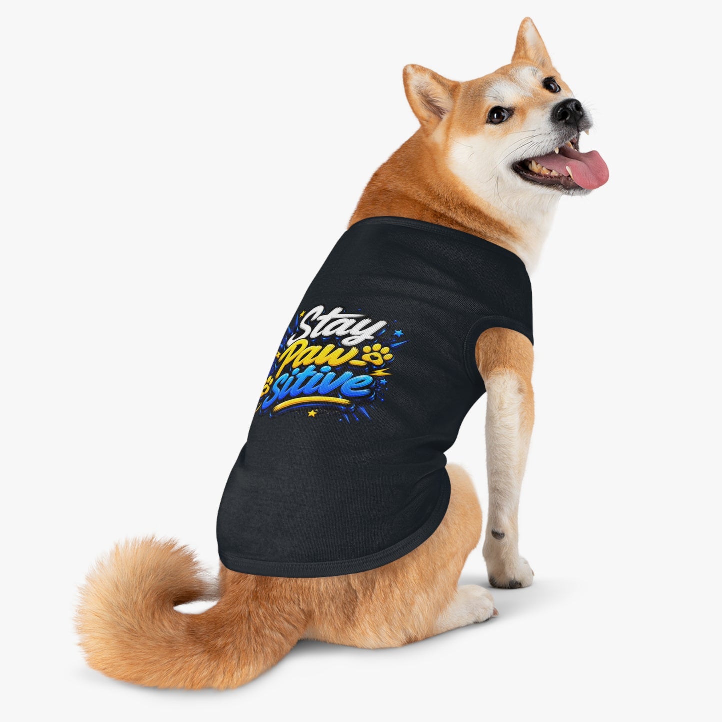 Stay Paw-sitive Pet Tank Top — Positive Paw Print Dog Shirt