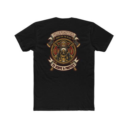 Firefighter Tribute Tee — 'To Serve & Protect' Helmet Maltese Cross Design