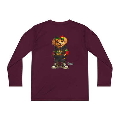 Youth Long Sleeve Tee — Rasta Bear 'Black History' Graphic