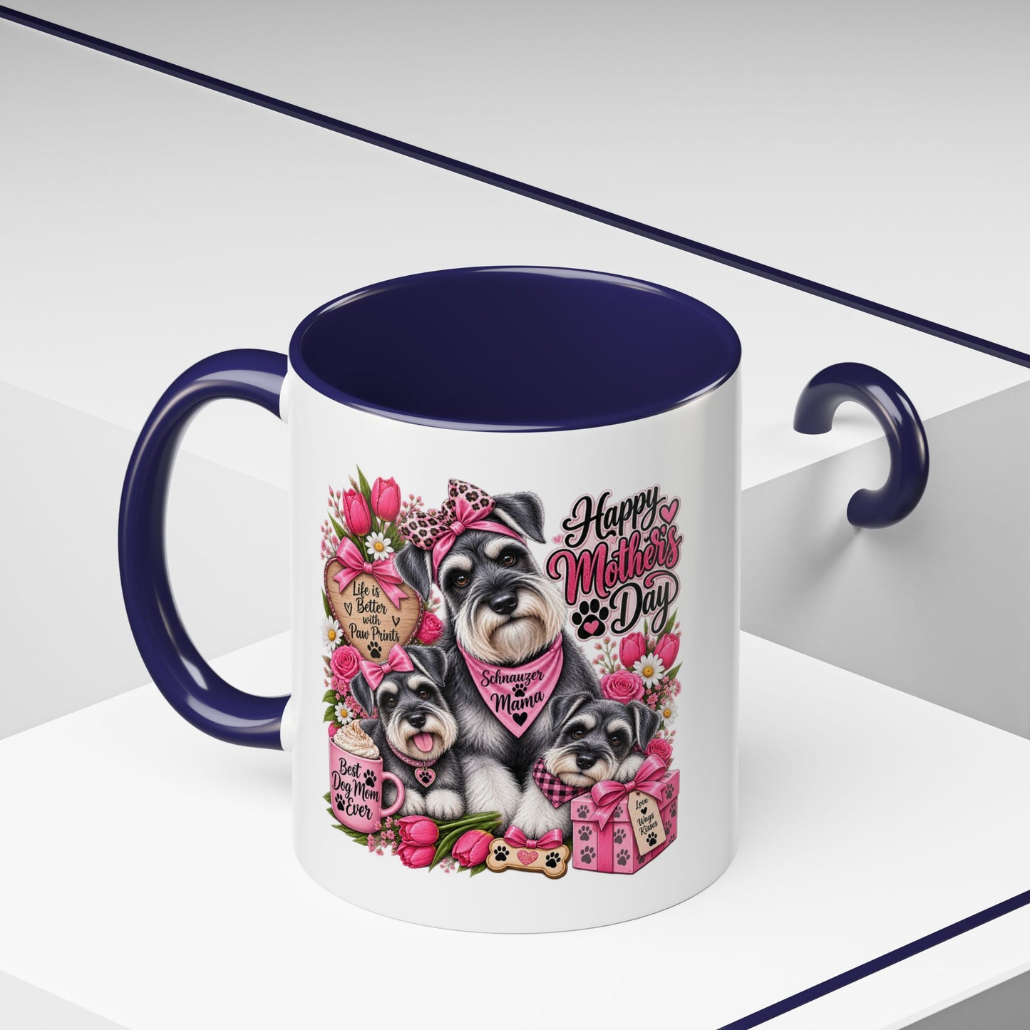 Mother's Day Schnauzer Coffee Mug — Happy Mother’s Day Dog Mom Accent Mug