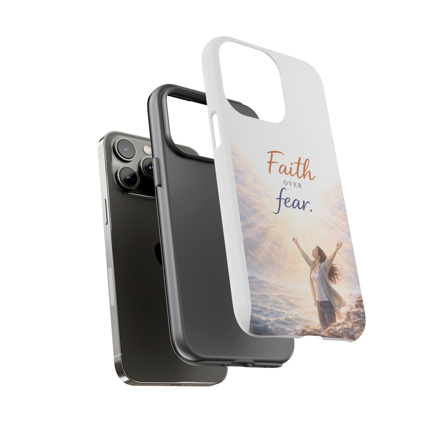 Faith Over Fear Phone Case — Inspirational Christian iPhone Cover