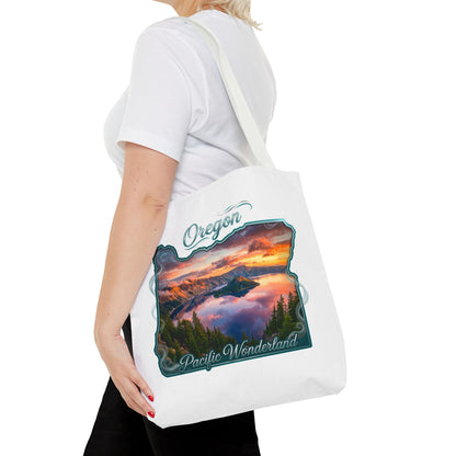 Oregon Scenic Tote Bag — 'Pacific Wonderland' Sunset Landscape Tote