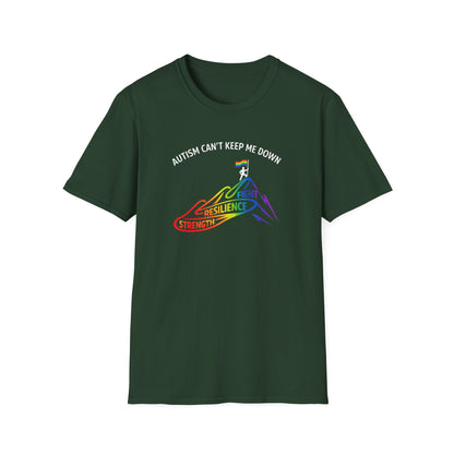Autism Can't Keep Me Down Fight Resilience Strength T-Shirt