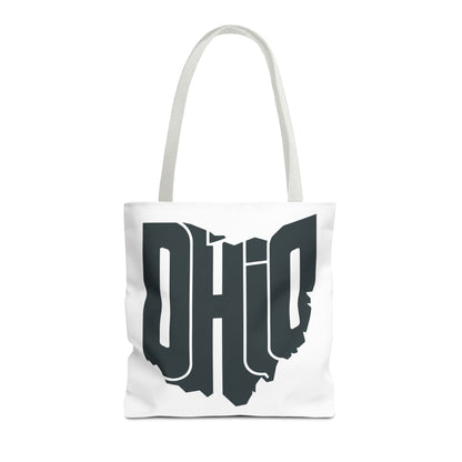 Ohio State Outline Tote Bag — Retro Ohio Text Graphic Tote