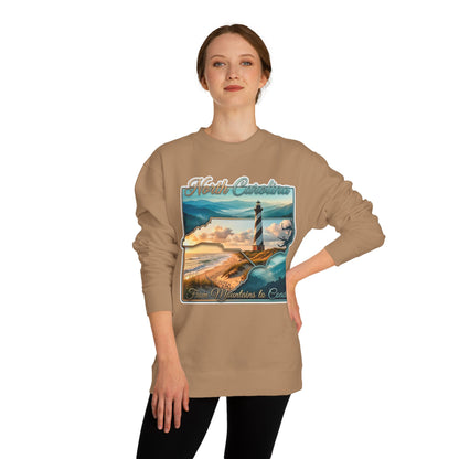 North Carolina Lighthouse Sweatshirt — From Mountains to Coast Scenic Crewneck