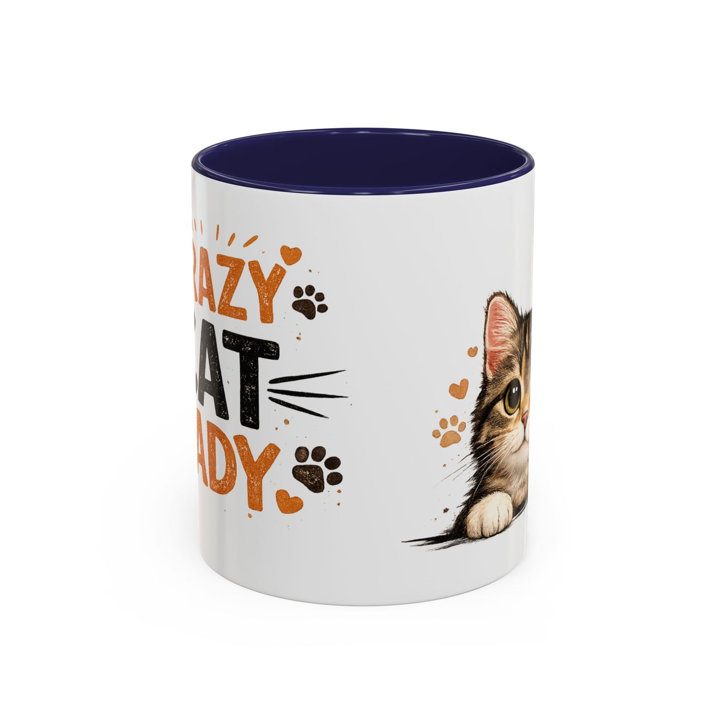 Cat Mug — "Crazy Cat Lady" Cute Kitten Accent Coffee Mug (11/15 oz)