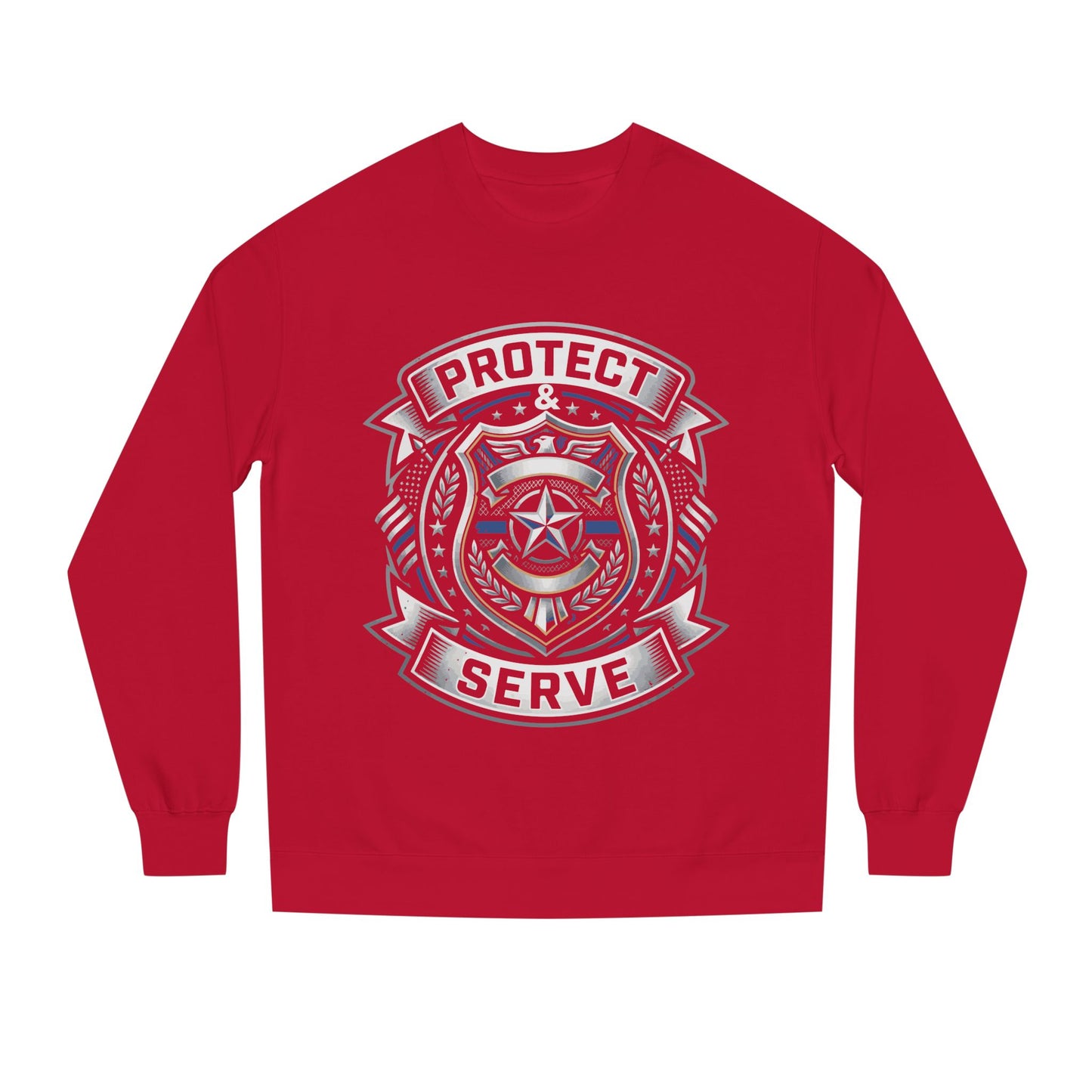 Protect & Serve Sweatshirt — Police Badge Crewneck