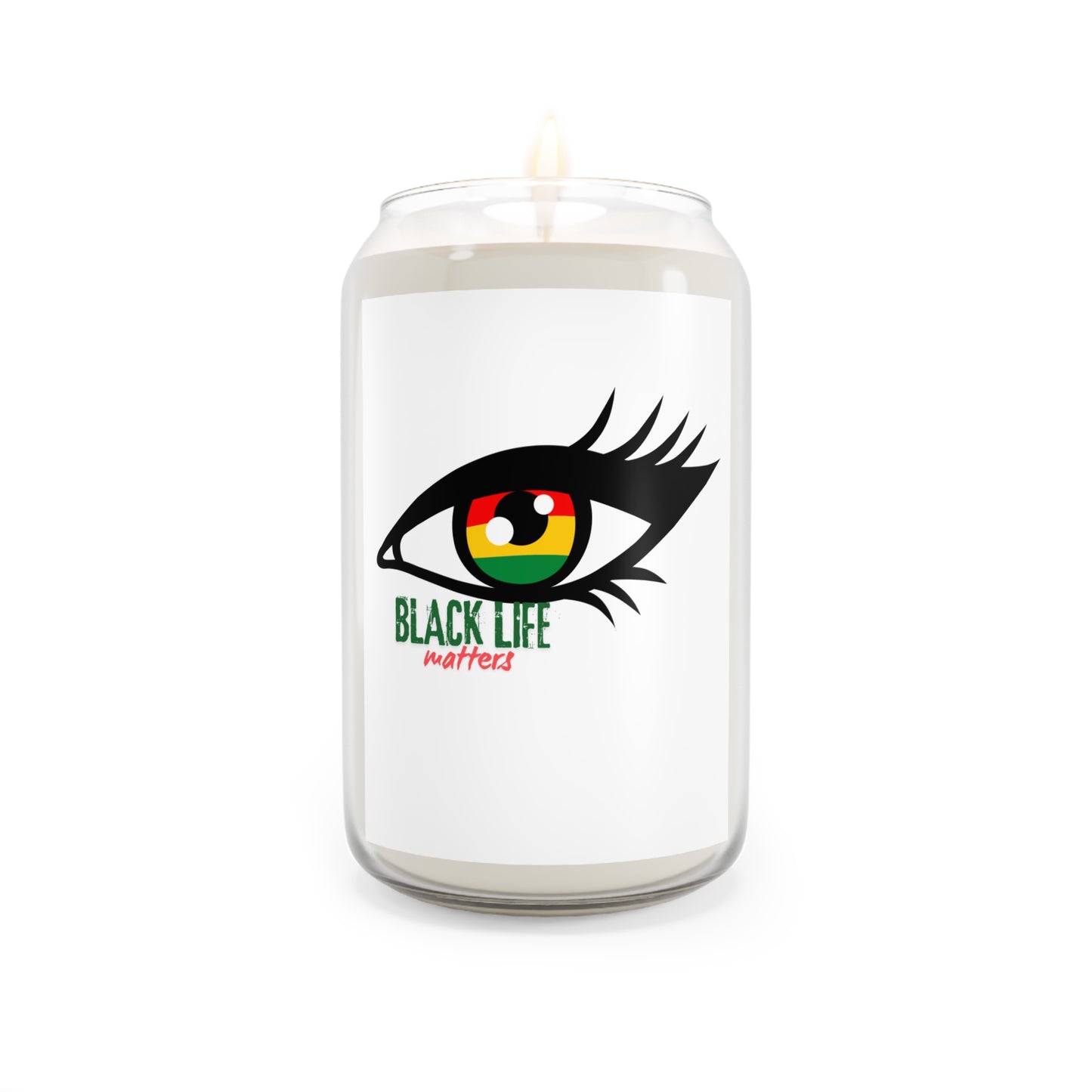 Scented Candle — "Black Life Matters" Rasta Eye Soy Candle (13.75 oz)