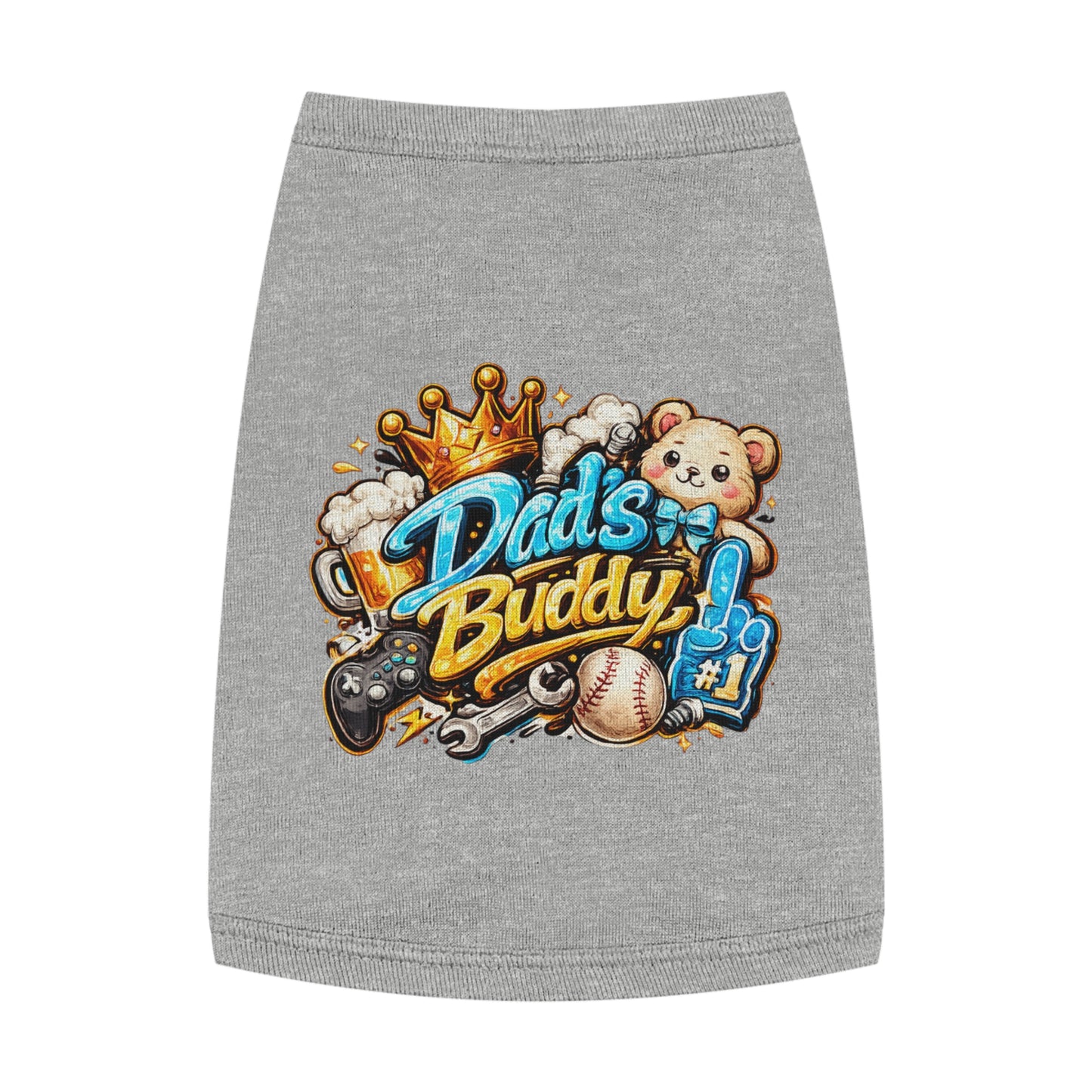 Dad's Buddy Pet Tank Top — Cute Teddy, Sports & Gamer Graphic Dog Shirt
