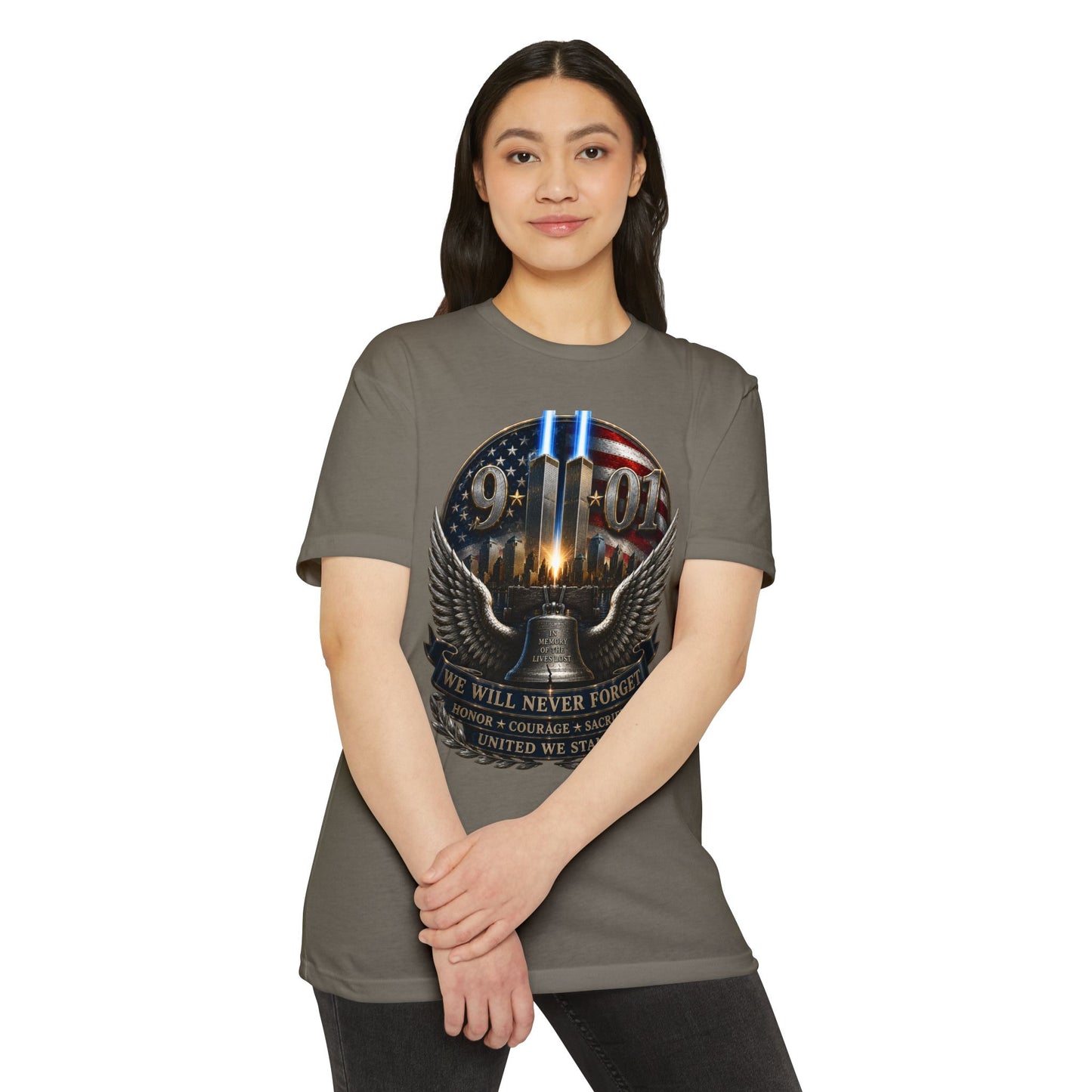 9/11 Never Forget Memorial T-Shirt — Twin Towers Tribute Tee