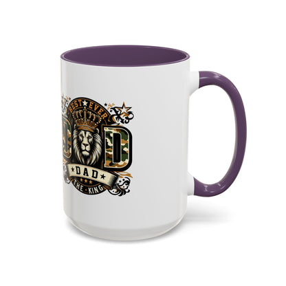 Dad Coffee Mug — "Best Ever Dad" Lion Crest Accent Mug (11/15oz)